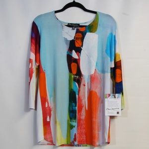 Claire Desjardins Wearable Art Multicolor Dolman Sleeve Top